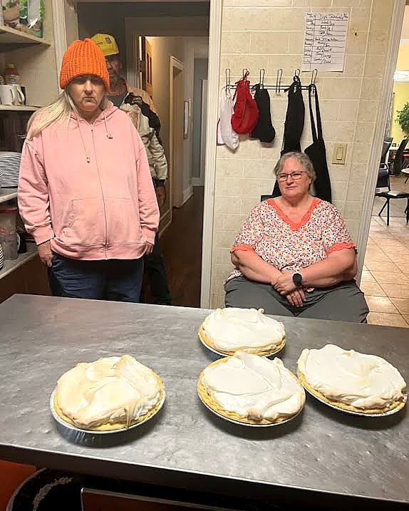 Fresh-baked meringue pies in the OSL kitchen